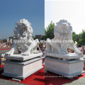 Western style large outdoor white marble lion statues for sale